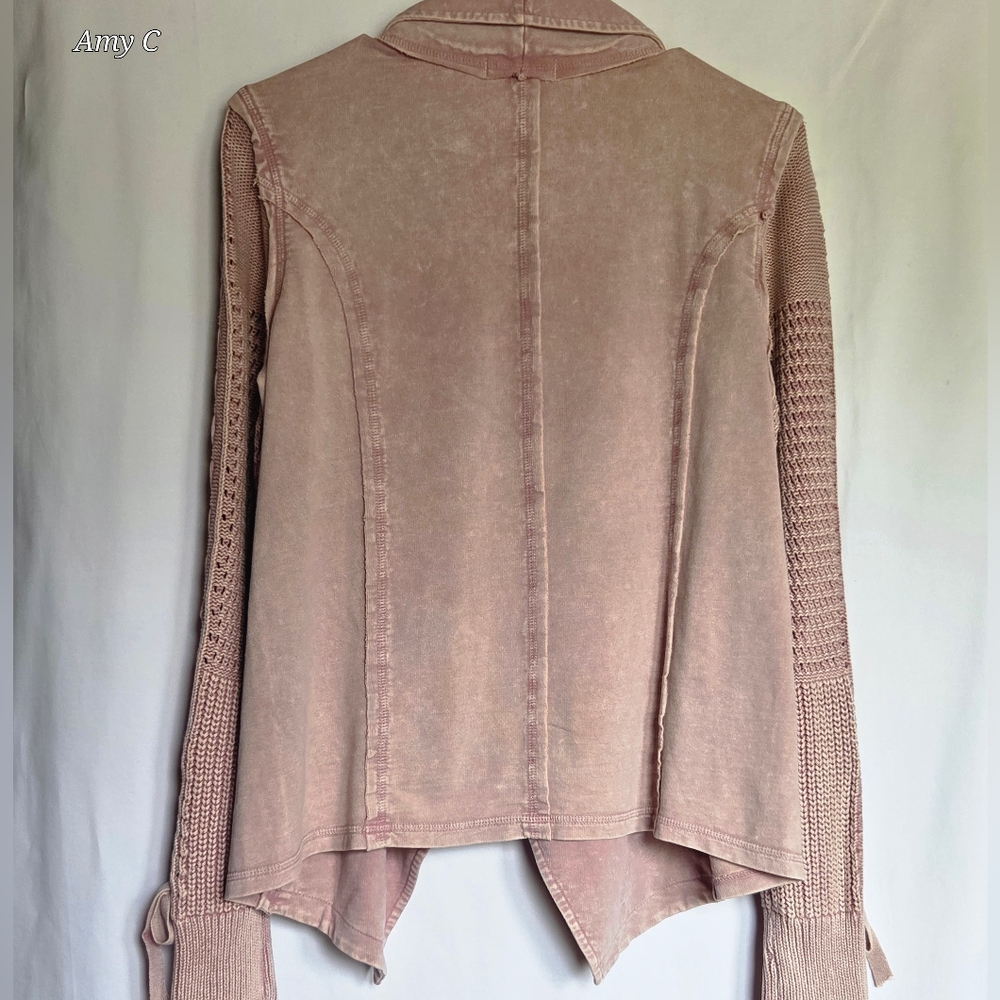 NorthStyle Dusty Pink Open Front Cardigan With Zip Pockets Size M NWOT - Picture 3 of 6